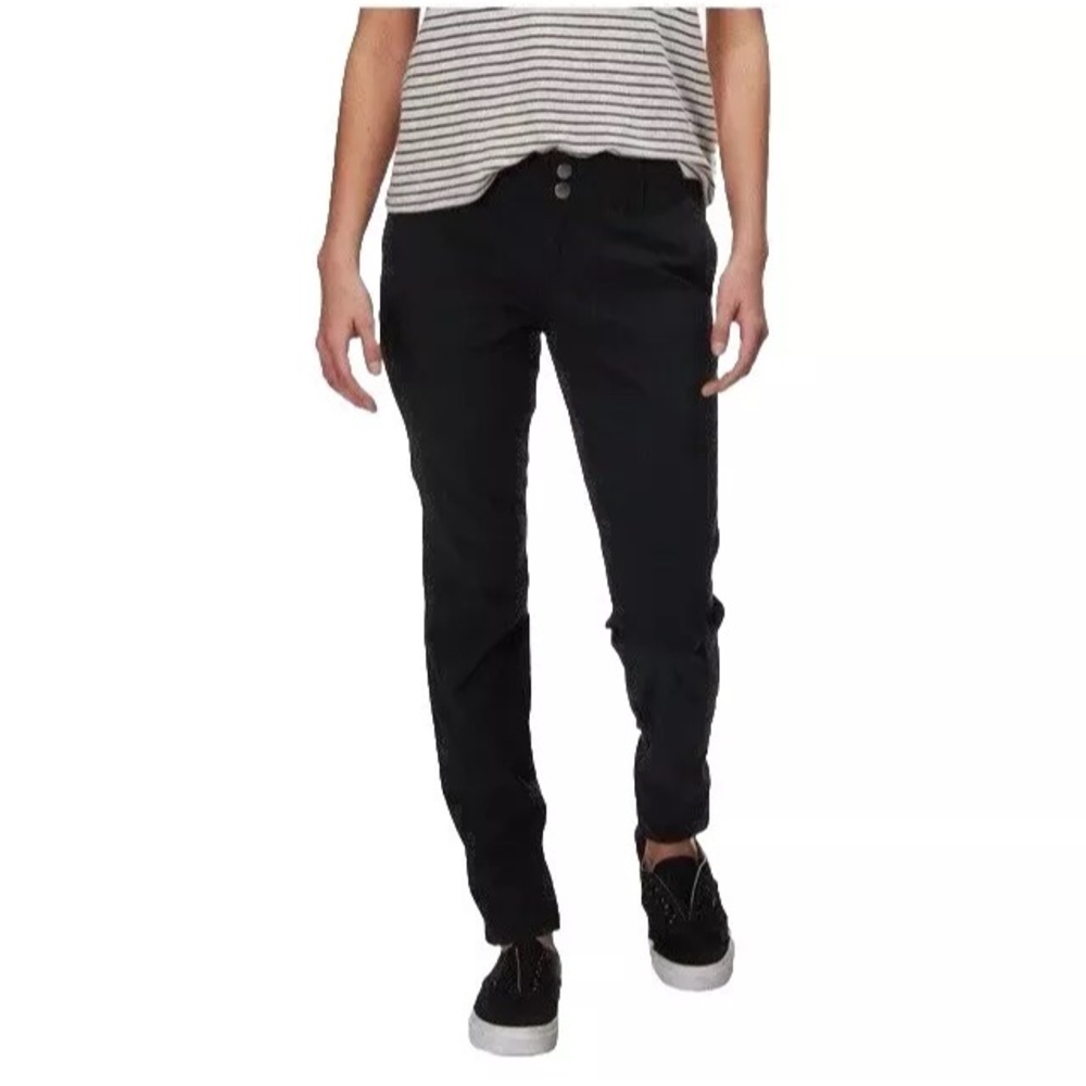 prAna Kalinda Stretch Pants Slim Black Grey Everyday Outdoor Mid Rise Cargo sz 8